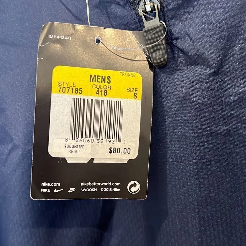 Nike Men’s Pullover 1/4 Zipper Shirt Jacket Blue Sz.S NWT